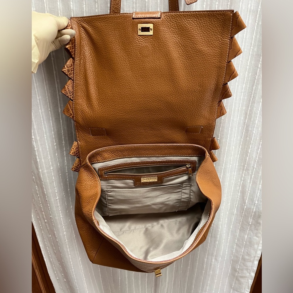 Lacucci croco embossed leather bag(made in Italy ) - Picture 10 of 16